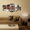 Pintura en Spray Floral Moderna Minimalista de Cinco Juntas Mosaico Marrón Pintura Decorativa para Pared de Fondo de Sofá Pintura Colgante Pintura al Óleo