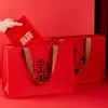 Boda Boda Bolso de Fieltro Hecho a Mano Bolsa de Regalo Acompañante de Dama de Honor Regalo de Compromiso Chino Bolsa de Regalo de Fieltro Rojo