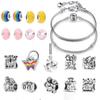 Suministro Directo Transfronterizo AliExpress Kit DIY Pulsera de Cadena Hueso de Serpiente Chapada en Plata Cuentas de Vidrio de Cristal Regalo de Navidad Año Nuevo