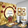 Cortina de ducha con estampado digital 3D, impermeable y resistente al moho, juego de cortinas de baño con temática navideña, tela impermeable engrosada para el baño