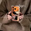 Adecuado para Funda de Teléfono iPhone 17 Pro con Diseño de Rayas de Leopardo Gato Negro, Diseño Artístico de Dibujos Animados, Lujo para Apple 16, Lindo para 15 y Elegante para 14