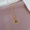 [Bao Nian] Collar Frío de Estilo Simple de Oro Real en Horno de Diamantes de Roma Cadena para Clavícula Cyber Red para Mujer Accesorios