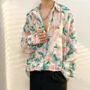 Camisa floral de manga larga para hombre y mujer, adecuada para primavera, otoño y verano, estilo coreano, moderna, genial, nicho, estilo de Hong Kong, chaqueta camisa vintage