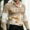 Comercio Exterior Transfronterizo Camisa de Manga Larga para Hombre Moda Callejera Amazon Casual Cardigan Casual de Manga Larga con Estampado 3D
