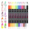 Venta Caliente Transfronteriza Punta de Aguja de 0.5 mm Pluma para Uñas Pizarra de Graffiti 24 Colores Impermeable Secado Rápido Marcador Acrílico para Uñas Uñas
