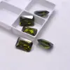 Anel de Zircônia Facetada Retangular Pedra Solta Rosto Atacado, Pedra Preciosa Pequena Octogonal Verde Oliva, Fundo Pontiagudo Diamante, Cz Sintético