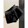 Shorts de Pierna Ancha, Corte A, Cintura Elástica con Cordón para Mujer, Ropa de Verano para Exteriores, Versátiles, Anti-Exposición, Cubren Cadera, Hot Pants