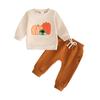 Sudadera de Niño para Otoño e Invierno Transfronteriza 2025 Nuevo Traje de Manga Larga con Cuello Redondo de Niño para Bebé Calabaza de Halloween