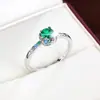 Anel de zircônia doce e colorido estilo Xiaohongshu, anel feminino moderno, simples e versátil, atacado de joias, item popular transfronteiriço