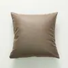 Cojín Decorativo Suave Resistente a los Arañazos Color Sólido Funda de Cojín de Cuero Sintético Tejido Técnico Moderno Simple Cojín de Soporte Lumbar