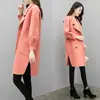 Abrigo de Mujer 2026 Otoño/Invierno Nuevo de Longitud Media con Mangas de Linterna Pequeño Morado Abrigo de Lana para Mujer