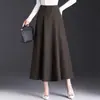 Elegante falda de traje para mujer, nuevo modelo otoño 2026, de cintura alta, estilizante, falda de línea A hasta la rodilla, falda de dobladillo ancho, moderna y a la moda