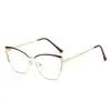 Óculos Fashion Cat-Eye Sem Grau Armações de Óculos Modernas Ultraleves Óculos Retro Fotocromáticos Anti-Luz Azul Óculos Metálicos Fotocromáticos Exportação