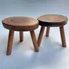 Taburete Creativo de Madera Maciza con Forma de Flor Mueble Taburete Sencillo de Tronco de Madera Taburete Pequeño Macetero para Balcón Banco de Mesita de Noche para Flores