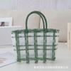 Bolsa tejida de plástico transparente al por mayor de fábrica, pequeña bolsa de gelatina tejida de plástico fresco con bolsa tejida de plástico hecha a mano, bolsa hecha a mano DIY