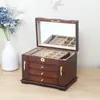 Joyero de madera creativo para guardar pendientes y joyas, caja para pulseras y collares.