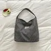 Bolso de Lona de Gran Capacidad de Shuai Mi, Bolso de Mano de Verano Estilo Perezoso, Bolso de Hombro de Lana a Cuadros para Viajar, Bolso Tote de Ins