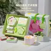 Caja de Regalo Velas Aromáticas Happy Flower Procesamiento Personalizado Cera de Soja Fragancia Adornos de Interior Recuerdo Venta al por Mayor