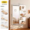 Espejo de Tocador con Tablero Perforado Seleccionado Cuidadosamente con Espejo de Cuerpo Entero Deslizante Oculto Integrado, Se Puede Cerrar, Espejo para Montar en la Pared para Recibidor