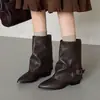 Botines de Tobillo con Hebilla Retro y Tacón Grueso para Mujer, Moda Versátil Otoño/Invierno 2026, Puntera Redonda, Botas de Caballero al por Mayor