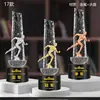 Trofeo de Cristal Personalizado y Medalla para Carrera de Relevos, Juegos Deportivos, Maratón y Campeonato de Carrera de Larga Distancia