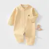 Ropa para Gatear de Primavera y Otoño para Bebés Niños y Niñas, Mono de Bebé de Color Sólido Clase A, Ropa Transpirable Ajustada para Recién Nacidos
