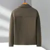 Chaqueta de lana hecha a mano para hombre 2026 otoño e invierno solapa estilo ropa de trabajo juvenil negocios cálida lana de doble cara moderna prenda exterior
