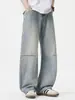 Ropa para Hombre Maple House / Colección de Verano 2026: Jeans casuales de pierna curva, pierna ancha, corte holgado, corte recto, pantalón largo versátil