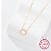 Collar de Plata 925 para Mujer, Gargantilla Versátil de Lujo Ligero con Trébol de Cuatro Hojas y Colgante de Nácar, Cadena, Joyería de Plata Pura al por Mayor para Exportación