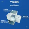 Conector para Coluna Retangular Tubo Retangular Sem Solda Reto Três Vias Tipo T Tubo Longo Guarda-Corpo Aço Galvanizado Peça de Fixação