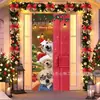 Decoração de Porta Janela de Natal Tecido de Fundo Laço Sino Tema Boneco de Neve Fundo para Fotos Fonte de Fábrica Transfronteiriça