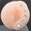 Aretes de Acero Inoxidable de Cuatro Garras con Circonita Se Pueden Combinar con Bolas Redondas, Cilindros y Discos, Aretes de Hélice de Acero de Titanio, Joyería para Piercing de Mujer al por Mayor
