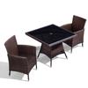 Conjunto de Mesa e Cadeiras de Vime para Pátio, Combinação de Vime para Jardim, Quintal, Ar Livre, À Prova d'Água, Resistente ao Sol, Mesa e Cadeiras de Jantar para Lazer, Vime PE