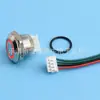 Botón Impermeable 12mm Cabeza Plana con Anillo Luz Amarilla Terminal de Enchufe 4P Longitud del Cable 15cm Táctil Corto Metal