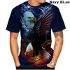 Explosiones de Verano 2024 Nueva Camiseta con Estampado 3D de Águila Camiseta con Patrón de Pájaro Moda Callejera para Hombre y Mujer Manga Corta Top Casual