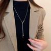 Cadena para Suéter de Cuentas Metálicas de Otoño e Invierno Diseño Nicho para Mujer Lujo Accesible Collar Largo Elegante Accesorios Versátiles de Moda