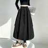 Falda tulipán estilo ropa de trabajo para mujer, otoño, de cintura alta, que cubre la cadera, estilizante, midi, falda farol