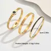 Pulseira de Aço Inoxidável com Números Romanos de Alto Padrão Estilo Europeu e Americano, Pulseira Cravejada de Estrelas e Diamantes, Conjunto de Pulseiras Retrô da Moda para Mulheres