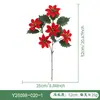 Flor de nochebuena artificial de un solo tallo, regalo de Navidad, adorno de decoración para el hogar, arreglo de ambiente, flores artificiales al por mayor