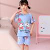 Pijama dos desenhos animados das crianças do verão meninos e meninas shorts de manga curta bebê fino de duas peças desgaste doméstico terno das crianças