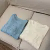 Casaco Suéter de Tricô Crochê Lã + Mohair Estilo Tridimensional Suave Outono Quente e Livre Lua Branca