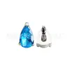 Pendientes de Aleación de Titanio F136 Incrustados con Circonita 5A Pendientes de Gota de Agua Clavos para Cartílago del Oído Joyería con Rosca Interna de Titanio Grado de Implante Cabeza de Joyería G23