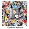102 Pegatinas de Graffiti de Cristiano Ronaldo Deportivas Transfronterizas Estrellas del Fútbol Copa Europea Decorativas para Equipaje Pegatinas para Tazas de Agua
