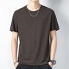 Playera de Manga Corta de Algodón Modal Seda de Hielo para Hombre, Cuello Redondo, Verano, Delgada, Color Puro, Transpirable, Secado Rápido, Camiseta Básica de Cuello Redondo para Hombre