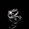 Anillo de aleación ajustable de garra de dragón y pulpo de personalidad de tendencia europea y americana, anillo de apertura misteriosa, regalo de cumpleaños retro