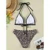2026 Nuevo Traje de Baño con Estampado de Leopardo de Comercio Exterior para Mujer, Bikini Sexy con Atar Europeo y Americano de Aliexpress