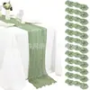 Amazon Transfronterizo Bali Chifón Arrugado Camino de Mesa Estilo Bohemio Twist Arrugado Gasa Boda Fiesta Mantel Venta al por Mayor