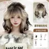 Peluca Rizada Corta para Mujer Yiduo Lolita Lana Rizada Nueva Rosa Degradado Teñido Moda Adelgazante Facial Peluca de Cabeza Completa