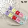 12 Grades Joias para Nail Art Resina Pequenas Frescas Misturadas Flor de Cinco Pétalas Flor Colorida de Macaron Joia 3D para Unhas