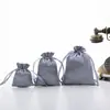 Bolsita de satén con cordón transfronteriza bolsa para joyas almacenamiento para fiestas bolsa de regalo de seda con logotipo personalizado al por mayor